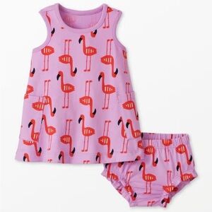 Hanna Andersson Flamingo Dress Set (Size 18–24 Months)
